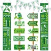 VitalCozy 13 Pieces Mental Health Awareness Banner with Mental Health Signs Green Ribbon Party Directional Sign Green Pennant Banner Mental Health Awareness Decorations for Mental Health Party