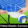 Spotjoy Rectangle Table Cloth, Elastic Fitted Flannel Backed Plastic Table