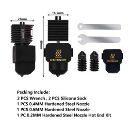 LANKEGU Upgrade Hotend Kit for Bambu Lab A1/A1 Mini, Hot End Assembly 0.2/0.4/0.6mm Hardened Steel Nozzle & Silicone Sock for Bambu Lab 3D Printer Part