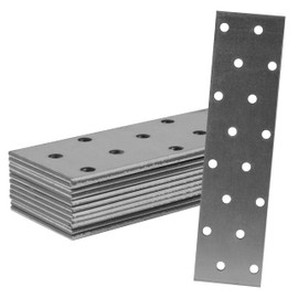Repa Market Heavy Duty Metal Bracket Mending Plate - 6.29" x 1.57" Inch / Pack of 12 - Steel Shelf Brackets - Perforated Sheets for Home Improvement Flat Wall Mounting Plates for Wood Beam 6" x 1.50"