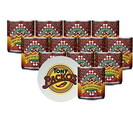 Tony Packos Hot Dog Chili Sauce (Pack of 12) 7.5 Ounce Cans and Tony Packo Jar Opener