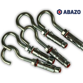 ABAZO Set of Heavy Duty Anchors Heavy Duty Dowels Wedge Anchor White Galvanised Ceiling Hooks Various Sizes (10, M8 x 50 mm)