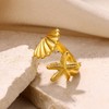 TACBSP Shell Starfish Ring for Women Opening Seashell Ring Adjustable