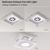 Bathroom 11.8IN Exhaust Fan with Light 165CFM 3CCT Shower Bathroom