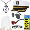 SOETDERT Yacht Captain Hat Captain Hat Costume Set, Adjustable Captain's