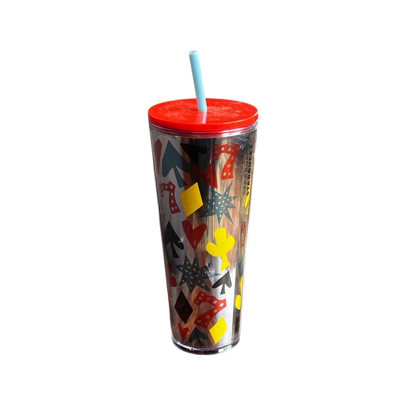 Starbucks Las Vegas Venti Lucky 777 Tumbler Orange Lid &