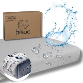 Bisoo Fitted Sheet 60 x 120 cm Baby Mattress Protector 60 x 120 cm Baby Waterproof (Top + Corners) Bed Sheet for Baby Cot 100% Cotton Jersey Oeko-Tex Waterproof Fitted Sheet 120 x 60 1 Piece White