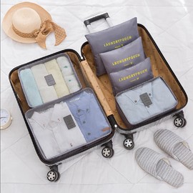 Fxkoolr Packing Cubes 6 pieces Travel Accessories Travel Luggage Packing Organizers Bags for Backpack Suitcases, Grey