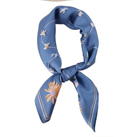 BRMM MIA Women's Scarf, 27.6 x 27.6 inches (70 x 70 cm), Silk-like, Neckerchief, Bandana, Casual, Square, Multifunctional, Bag Decoration, Hair Ornament, Spring and Summer, Seaside, Travel, Commute,