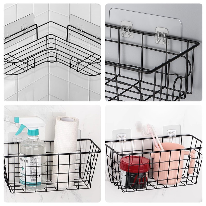 Qgond 14-Pack Shower Caddy Adhesive Replacement - Strong Adhesive Hooks