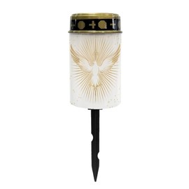 Vanideaoty Cemetery Cross Solar Lights for Grave Peace Dove Cemetery Solar Lights LED Outdoor Waterproof Cemetery for Yard Garden Sympathy Memorial Lighting, Gold