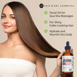Jojoba Oil, USDA Certified Organic, 100% Pure, Cold Pressed, Unrefined. Revitalizes Hair & Gives Skin a Radiant Youthful Look. Great treatment for Face, Lips, Cuticles, Stretch Marks (2oz (60ml))