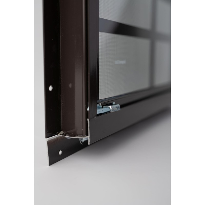 Shed Window 16x16 Brown Flush - Vertical Slider with Tempered