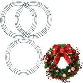 Metal Wire Wreath Frame, Ompinda 3 Pack Wire Wreath Making Rings DIY Floral Crafts Wire Wreath for Christmas,Wedding, Valentines Wreath (12 inch)