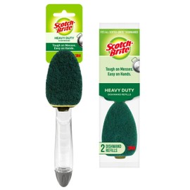 Scotch-Brite Heavy Duty Dishwand Kit, Includes 1 Wand & 2 Refill Pads, Keep Hands Out of The Mess