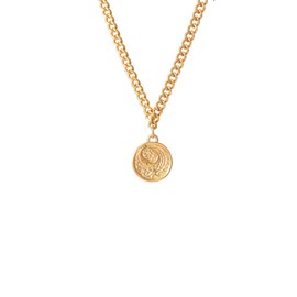 Peasimy Vintage Gold Coin Necklace with Moon and Stars Bohemian Round Coins Pendant for Women Party Jewelry, Large, Metal, No Gemstone