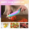 14 Pieces Rainbow Stainless Steel Blade Chef Kitchen Knife Set