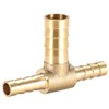 sourcing map Tee Brass Barb Fitting Reducer 3 Way, Fit