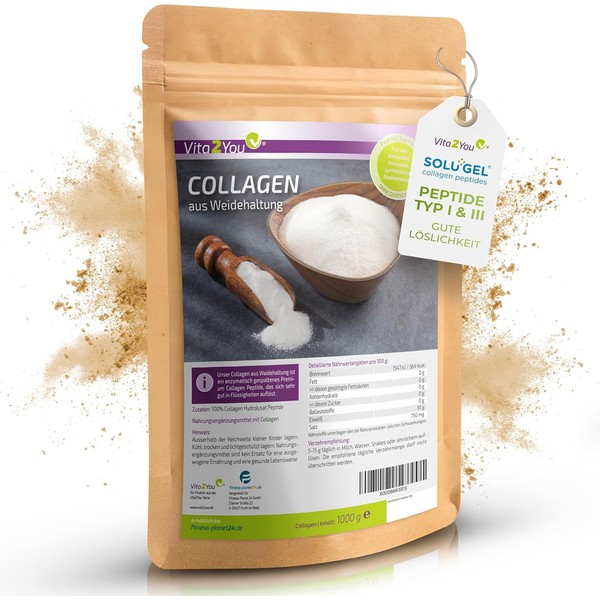 Vita2You Collagen Powder 1 kg – Bioactive Collagen – 100%