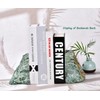 AMOYSTONE 1Pair Green Heavy Bookends for Shelves, Natural Gemstone Crystal