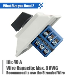 KEYMOO 40A Rotary Changeover Switch with Exterior Box, 3 Position 3 Poles 12 Terminals,Universal Selector Switch with AWG 12-10 Yellow Terminals, Cam Switch Box IP65, 40/D303.3D