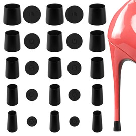 15 Pair Heel Caps for High Heels, Black XX to L 5 Size High Heel Tip Covers Non-Slip Heel Replacement Caps & Heel Stoppers for Grass Heel Tip Replacement Tap for Heel Tip Replacement