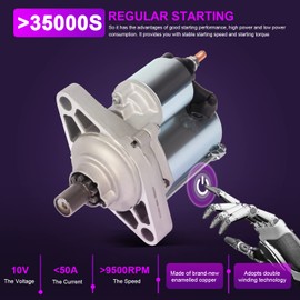 New Starter Replacement for CL 2Door 3.2L Type-S 2001-2003 for Odyssey 4Door 3.5L EXL 2006, AZHZ Electrical Starter 17728N