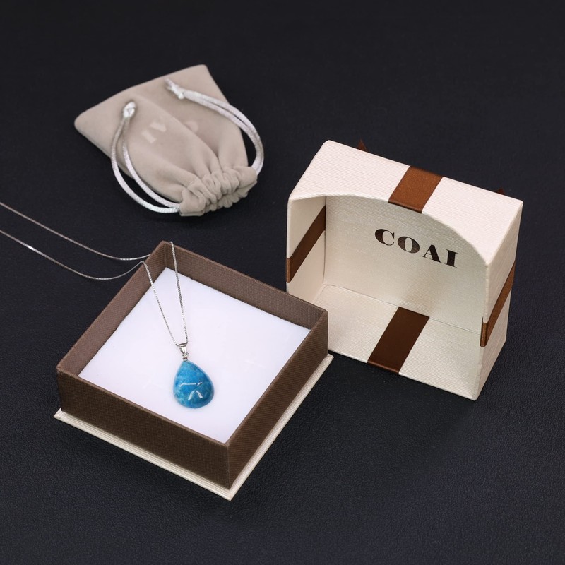 COAI Women's Drop Pendant, Sterling Silver, Apatite