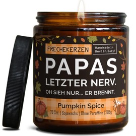 Lustige Duftkerze mit Spruch für Papa | Handgemacht aus Sojawachs | In Geschenkbox | Nachhaltiges Valentinsgeschenk | Geschenkidee Geburtstag Vater, Bester Papap zum Vatertag |Pumpkin Spice
