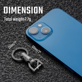 KeyUnity Titanium Swivel Keychain, Keyring Clip, Rotatable Key Organizer For Carabiners, Swivel Key Holder, with D Ring Key Shackle, for Carabiners, Home Keys, and EDC Gear, Ideal for Men & Women