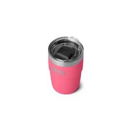YETI Rambler 8 oz Stackable Cup, Stainless Steel, Vacuum Insulated Espresso Cup with MagSlider Lid, Tropical Pink