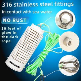 ZZOFSWORM Bait Cage with Quick Release Clips&Luminous Rope,Bait Box Fishing &Crab Bait Rigid PVC Tubes