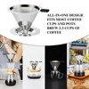 Pour Over Coffee Dripper Slow Drip Paperless Coffee Filter, Double