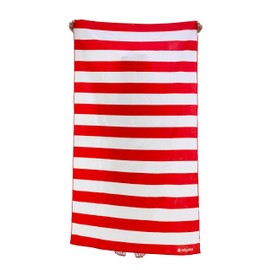 Allgala Oversize 40x70 Inch (1x1.8M) Cabana Stripe Design Microfiber Beach Towel-Red (Pack of 1)-BT81205