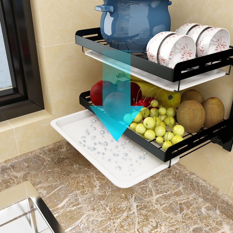 Supfirm Wall Mounted Stainless Steel Dish Drying Rack Fruit Vegetable