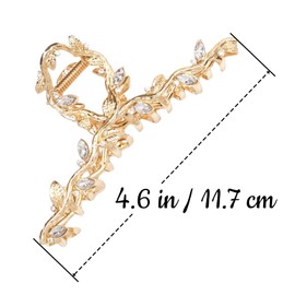 2 PCS Hair Claw, Vintage Hair Clip, Gold and Silver Rhinestone Jaw Claw Clip for Women