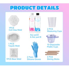 Transparent Liquid Silicone for Taba Squishy Kit - 18oz 1:1 Ratio Mixed Super Soft Silicone Rubber for Squishies Making, Perfect DIY Stress Relief Gift Making Kit for Squishy Maker, Bear, Cat's Paw