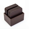 Dacasso Chocolate Holder Brown Leather 10 Square Coaster Set