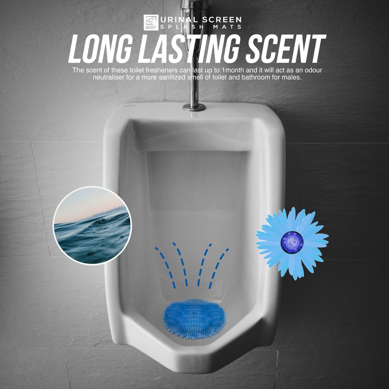 Urinal Screen Splash Mats, Scented Toilet Deodorizer and Urinal Splash