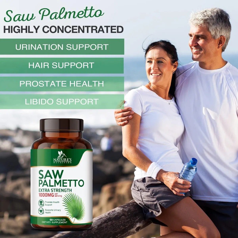 Saw Palmetto Apoyo A Prostata 1000mg Con 60 Caps Hecho