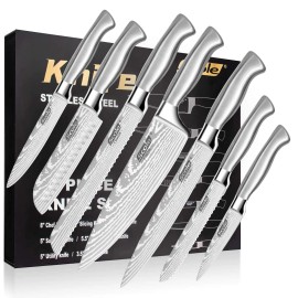Set of Kitchen Knives Stainless Steel Chef Knives for Home & Restaurantcolor: White
