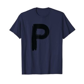 Creative Bold Black Letter P - Design - Alphabet - Marker T-Shirt