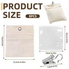 Rppiup Set of 8 Outdoor Curtain Weight Bag, Portable Weight Bag for Gazebo, Tablecloths, Sandbag with Metal Clips for Garden, Gazebo, Patio, Curtains, Tablecloths