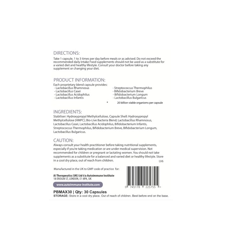 Pure Flora V2 – High Strength Daily Probiotic Supplement –