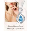 JIYVY32 Aquamarine Necklaces for Women White Gold Plated Infinity Necklace