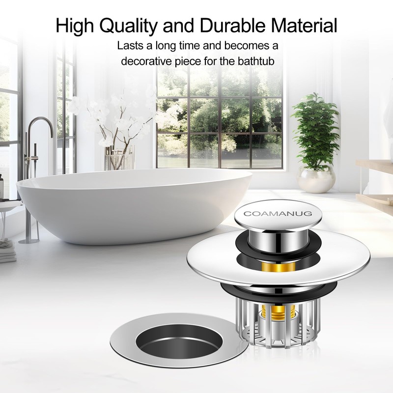 coamanug Bathtub Stopper | Shower Drain Hair Catcher, Pop-up Tub