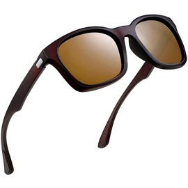 Joopin Brown Sunglasses for Men Women, Vintage Big Square Sun Glasses Polarized UV400 Protection, Trendy Brown Frame Shades Sunnies