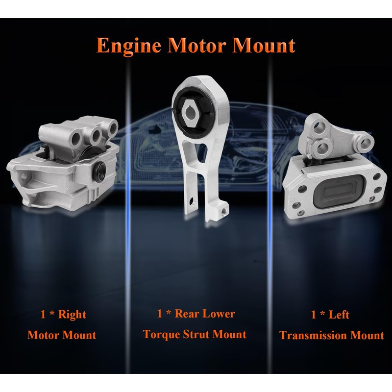 3PCS Engine Motor & Trans Mount Set Fit for 2016-2018