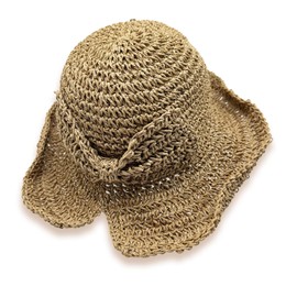 FUIPVGI Straw Hat with Bow, Straw Summer Hat with Large Sun Shade, Sun Hat Women's Foldable, Wide Brim Beach Hat, Summer Visor for Travel, Holiday, Decoration, Outdoor Activities (Khaki), khaki, Unit