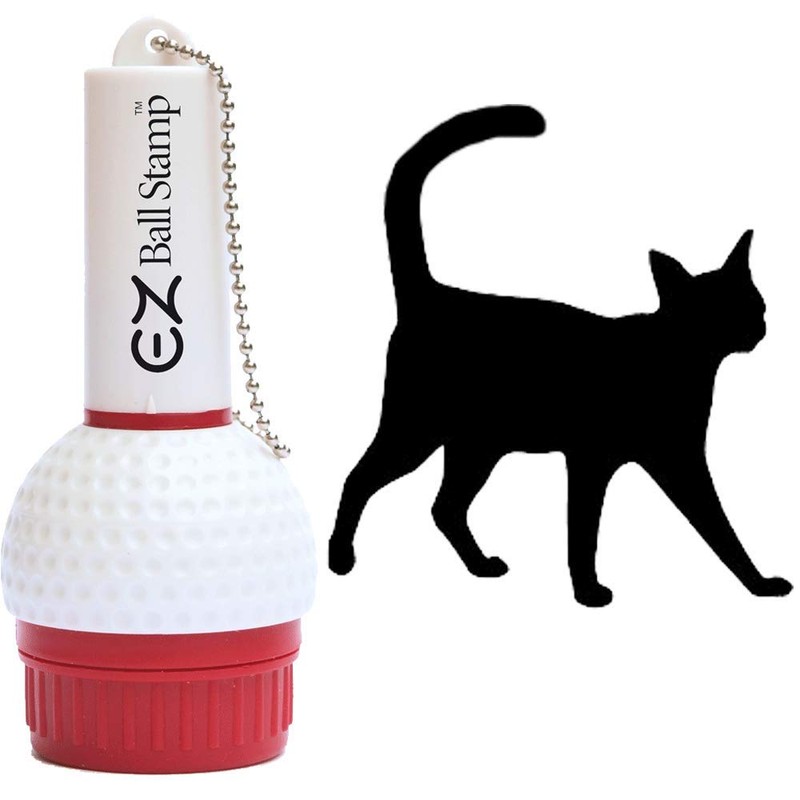 EZBallStamp Golf Ball Stamp Marker (Black Walking Cat)